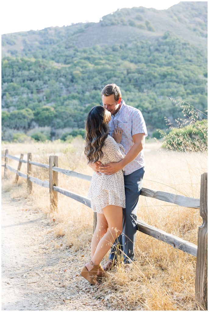 kissing couple portrait at Engagement Session In Carmel Valley by film photographer AGS Photo Art