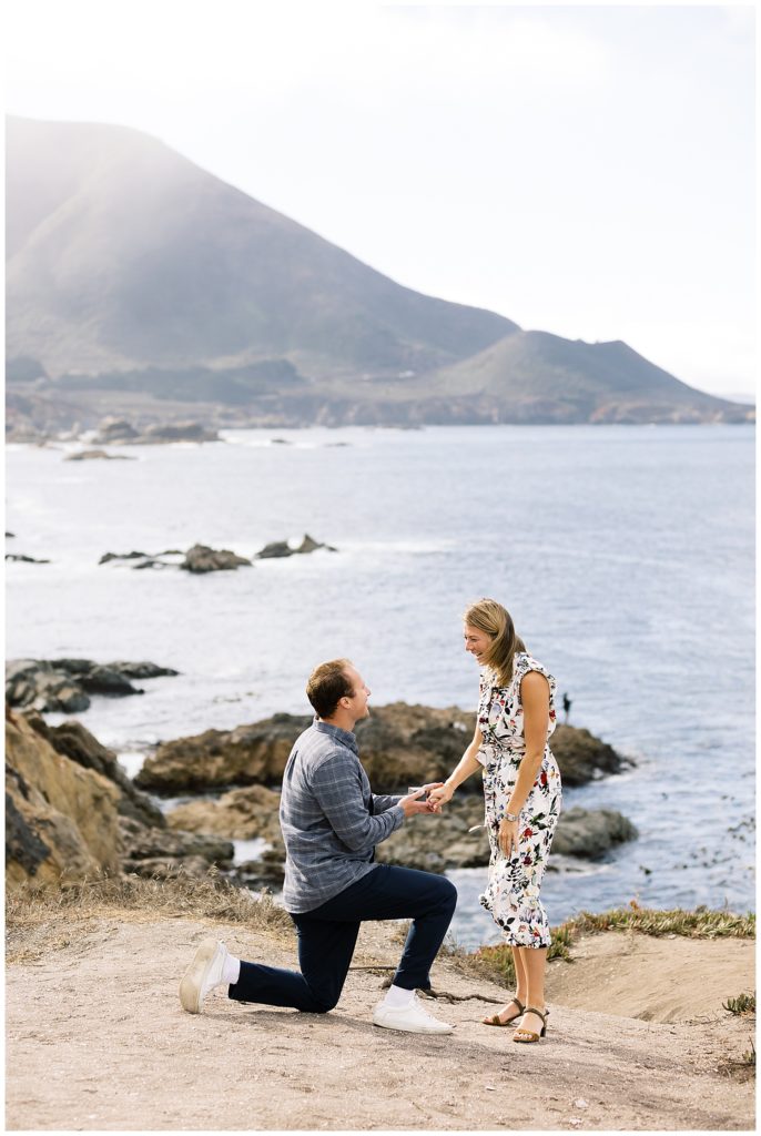 Post Ranch Inn surprise proposal session by the water in Big Sur
