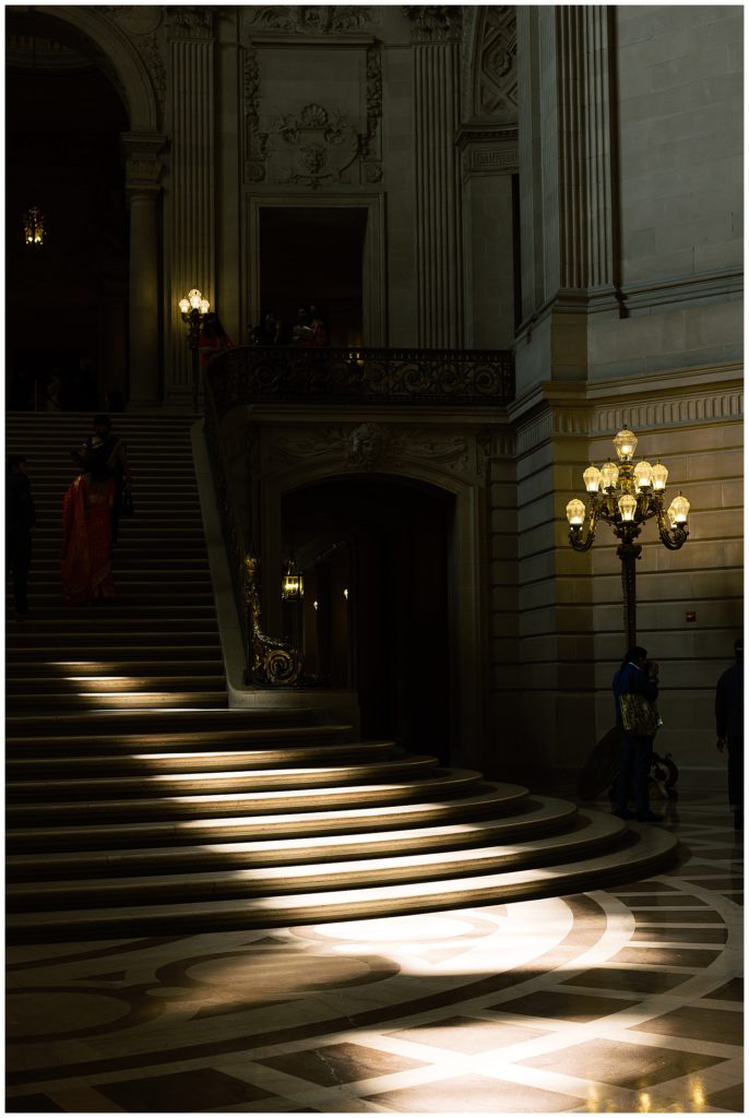 San Francisco City Hall steps shadows and light