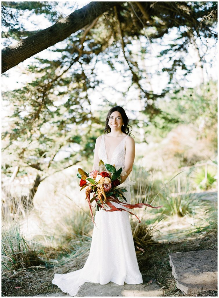 bridal portrait under a tree at Wind & Sea Estate by film photographer AGS Photo Art