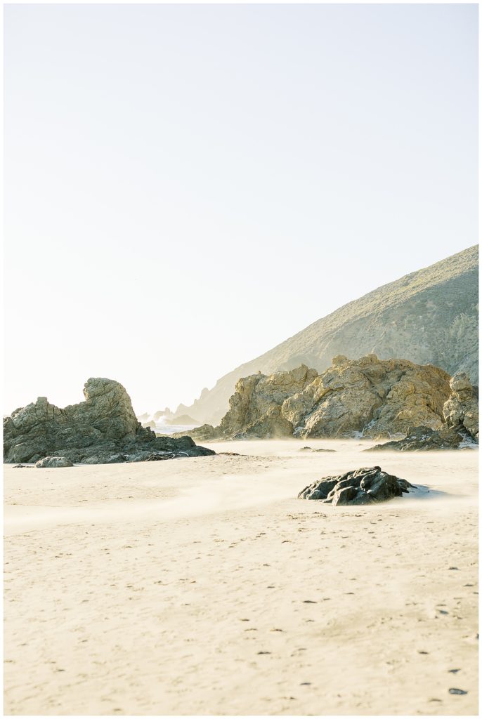 views of Pfeiffer Beach for surprise engagement in Big Sur