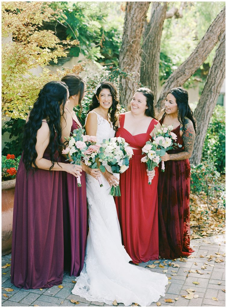 portrait of the bride and her bridesmaids