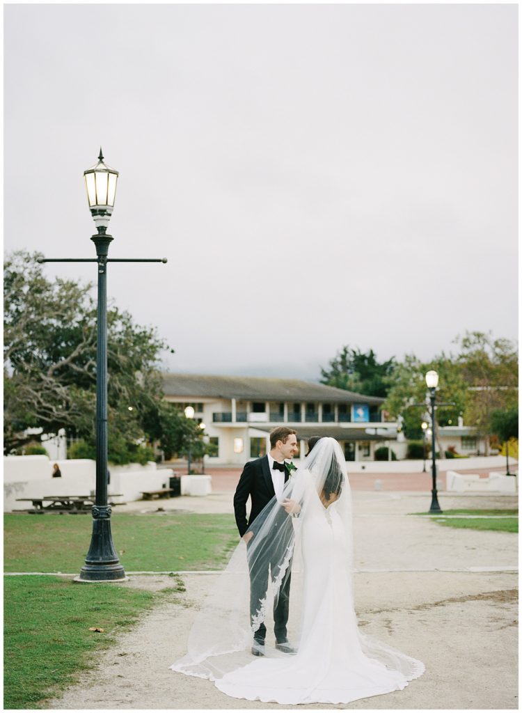 Memory Garden wedding portrait in Monterey