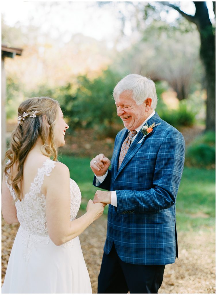 Gardener Ranch wedding photography of a sweet moment between the bride and grandad