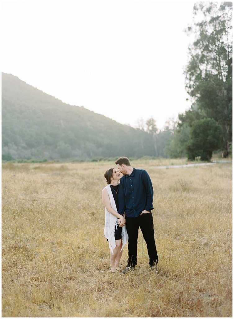 Carmel engagement session in an open field