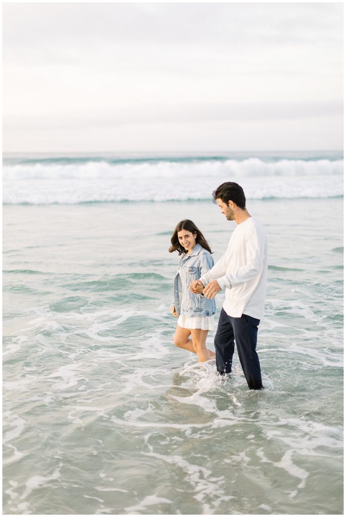 Pebble Beach Engagement in the water