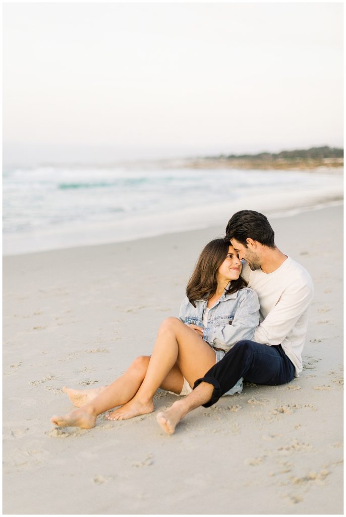 Pebble Beach Engagement on the sand