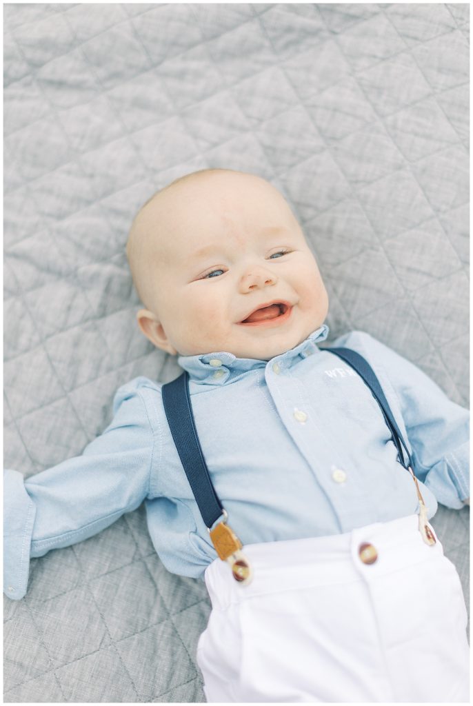 happy baby portrait of Wills smiling