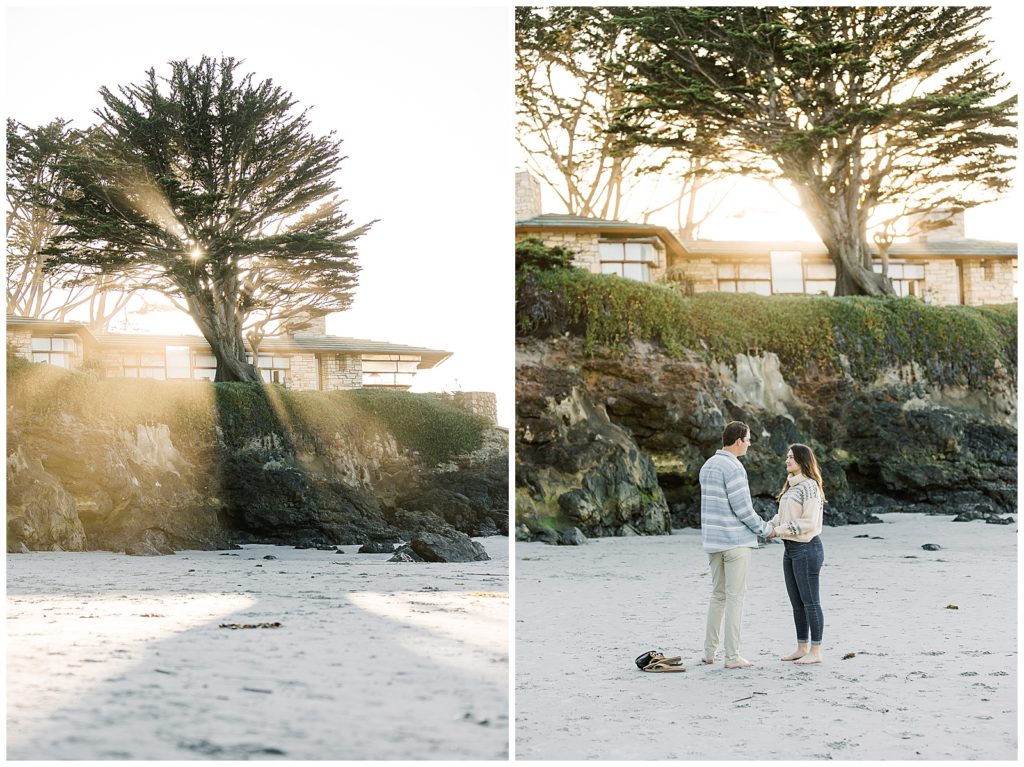 two images of Carmel-By-The-Sea Surprise Proposal