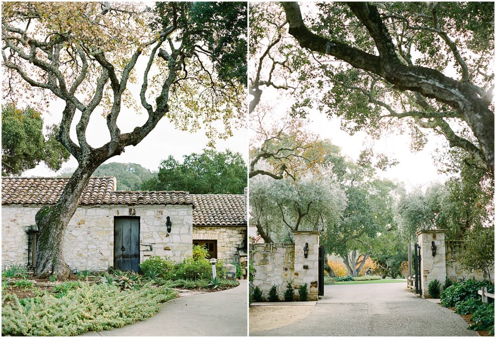 two images of the wedding venue Holman Ranch