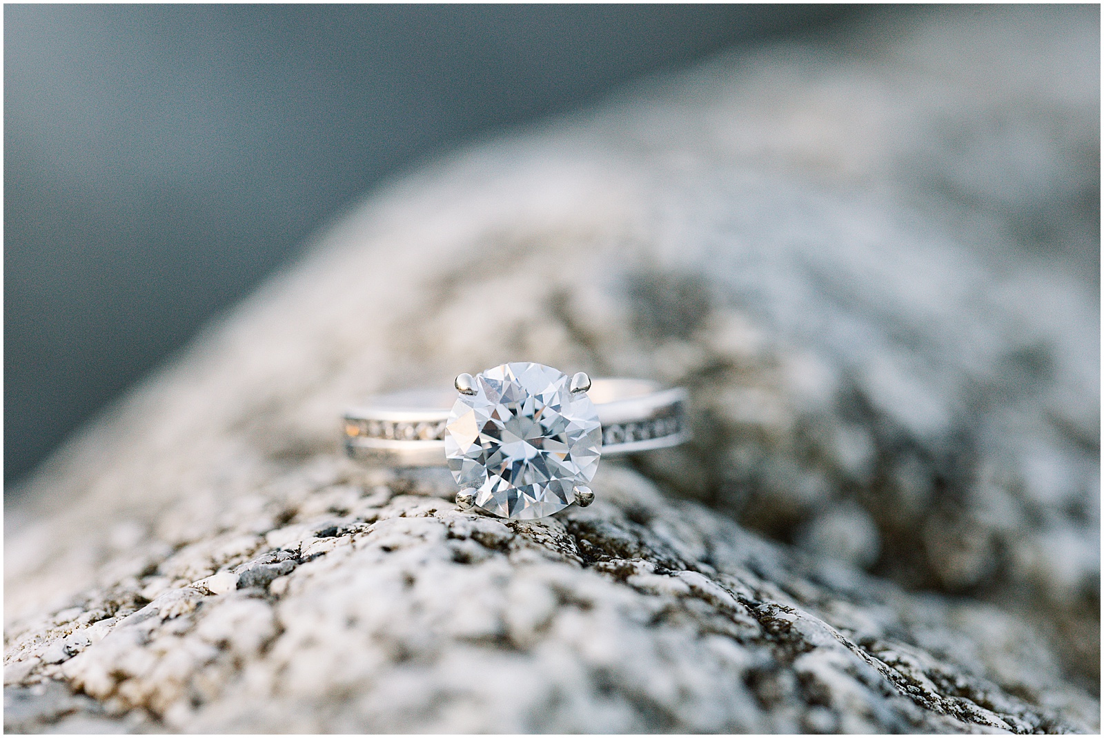 portrait of the engagement ring from Pebble Beach Engagement Photoshoot