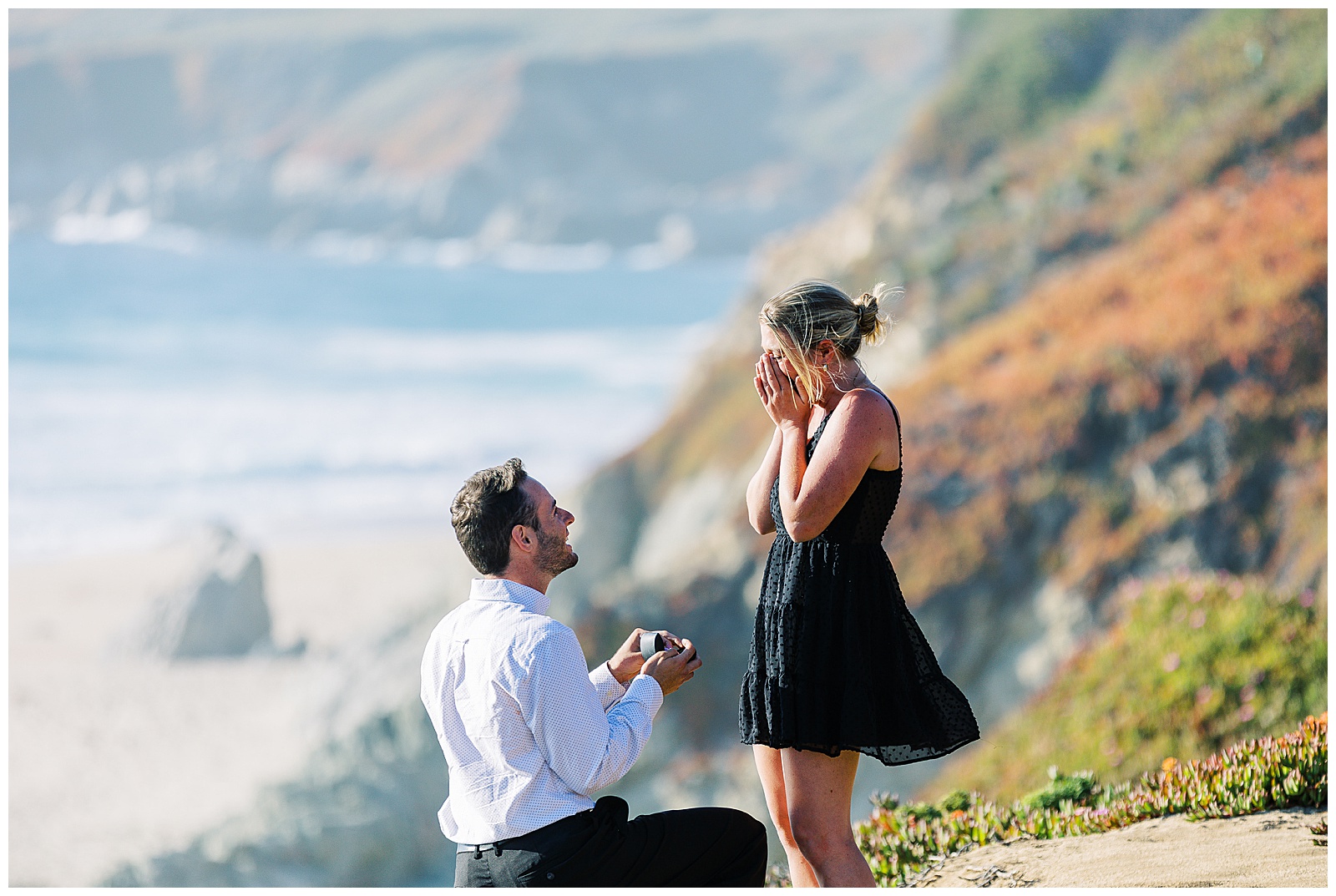 Photo of Man proposing to woman by film photographer AGS Photo Art