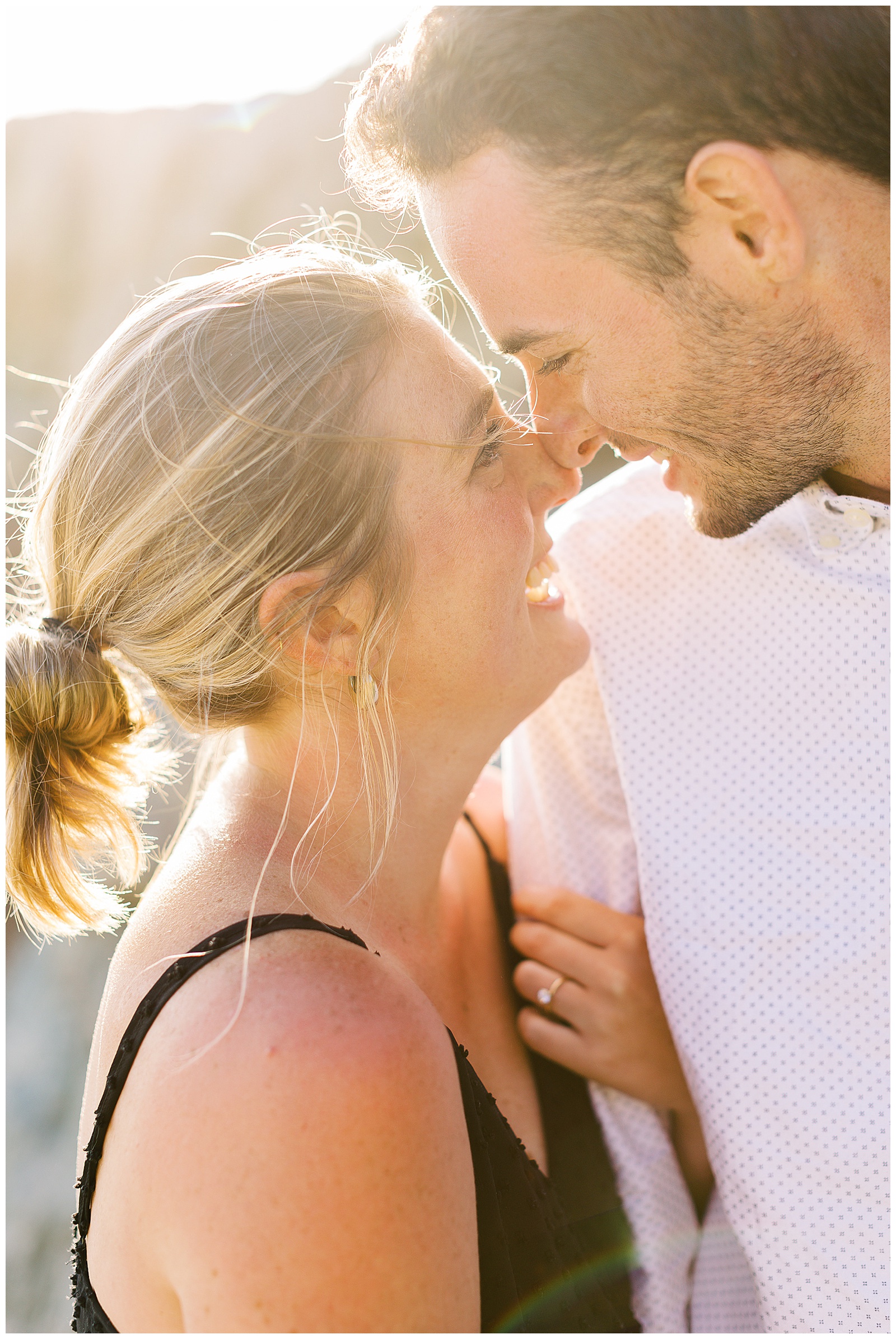 Portrait of engaged couple by film photographer AGS Photo Art