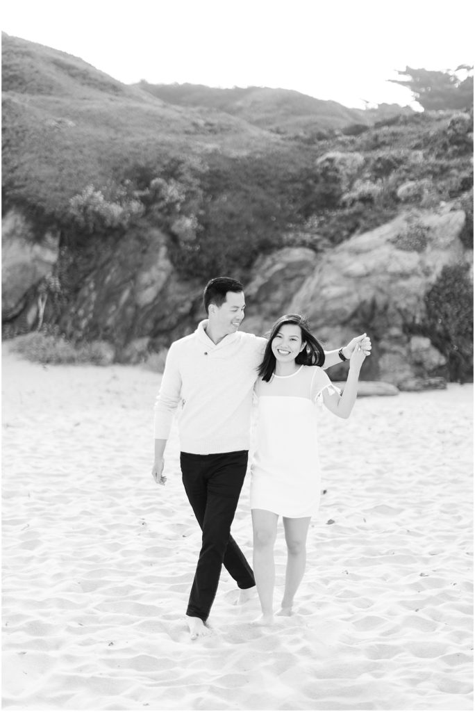 portrait of couple walking on beach by film photographer AGS Photo Art