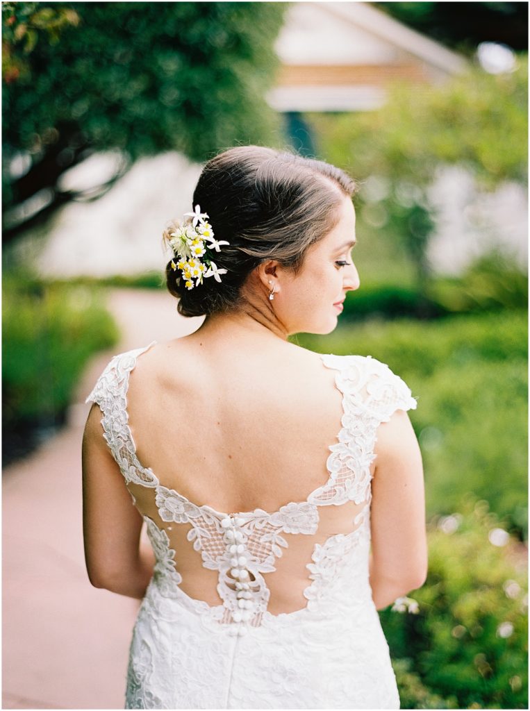 portrait of bridal gown details by film photographer AGS Photo Art