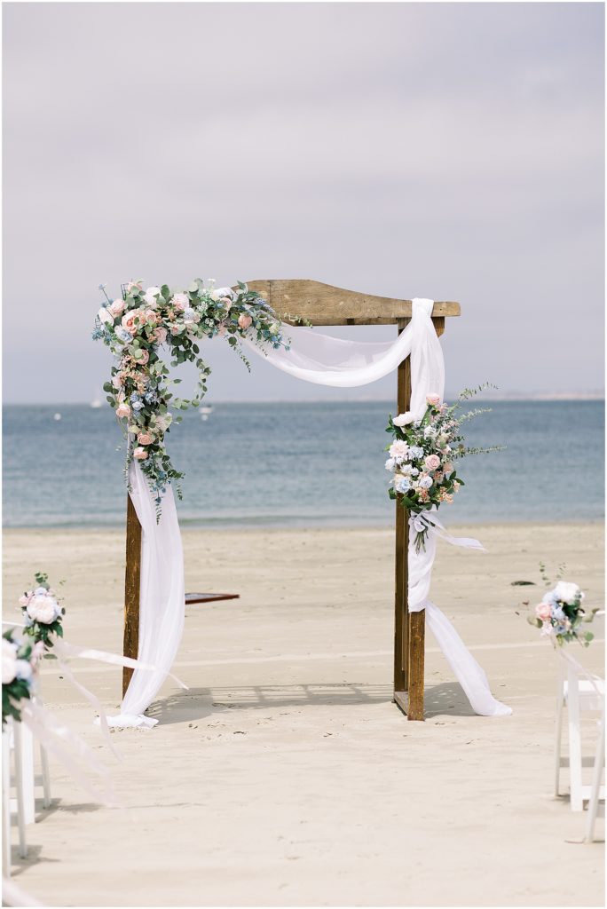 portrait of wedding arch on beach by film photographer AGS Photo Art 