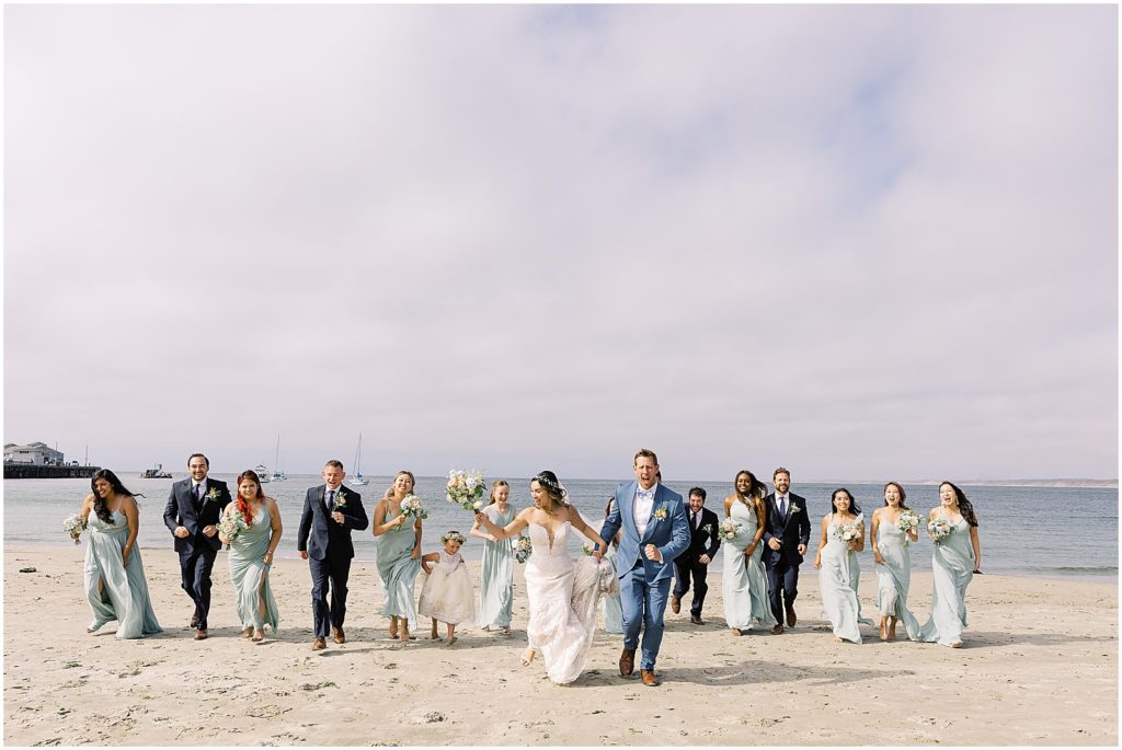 portrait of bridal party on the beach by film photographer AGS Photo Art 