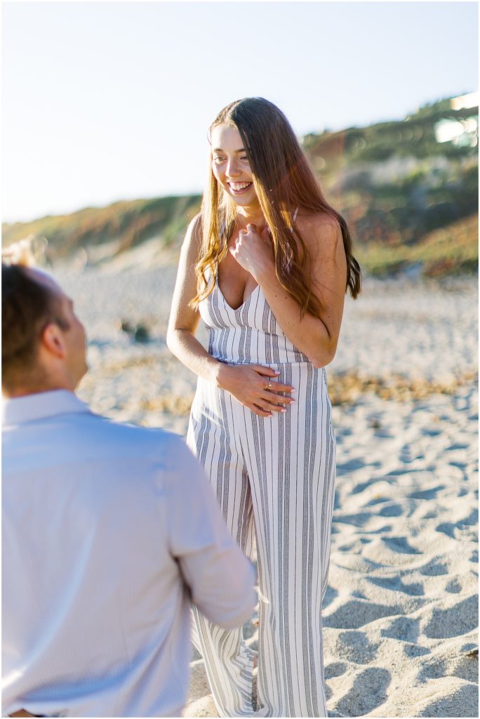 portrait of proposal on the beach by film photographer AGS Photo Art