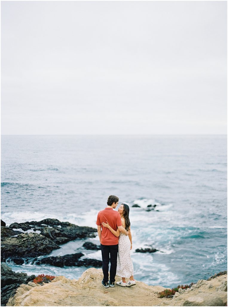 portrait of couple facing ocean by film photographer AGS Photo Art 
