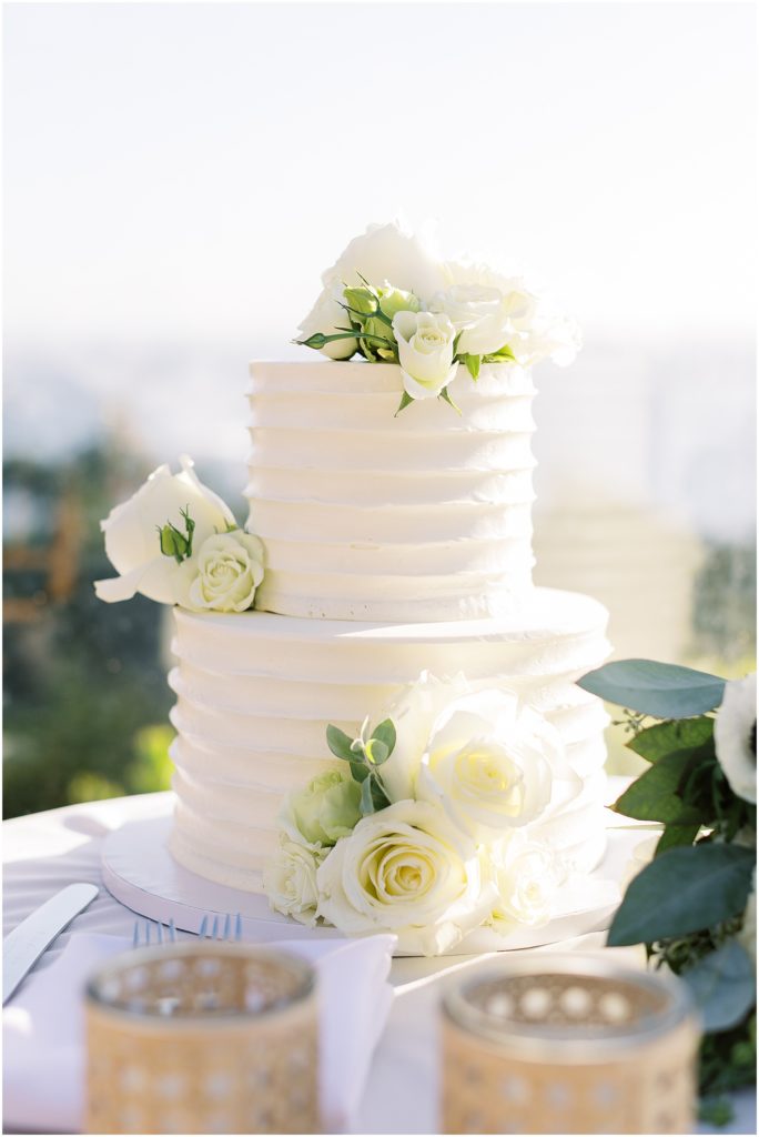 portrait of wedding cake on display by film photographer AGS Photo Art 
