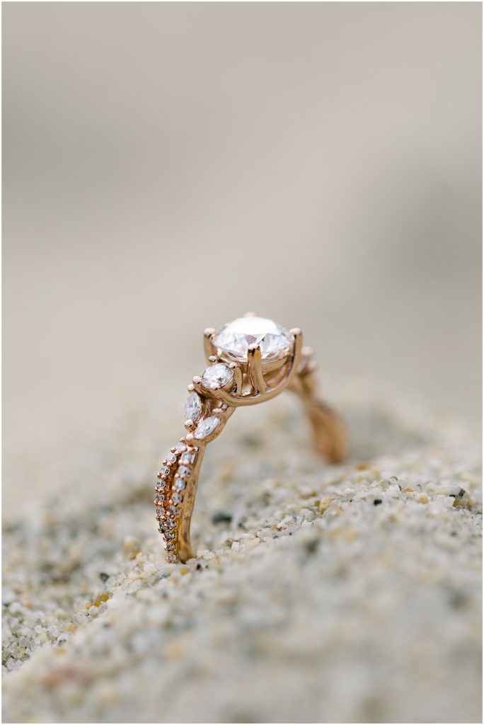 portrait of ring displayed on beach by film photographer AGS Photo Art 