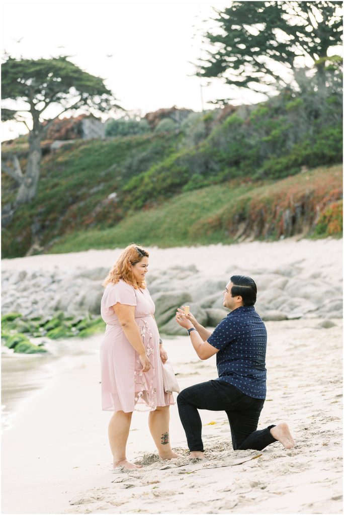 portrait of man proposing on the beach by film photographer AGS Photo Art 