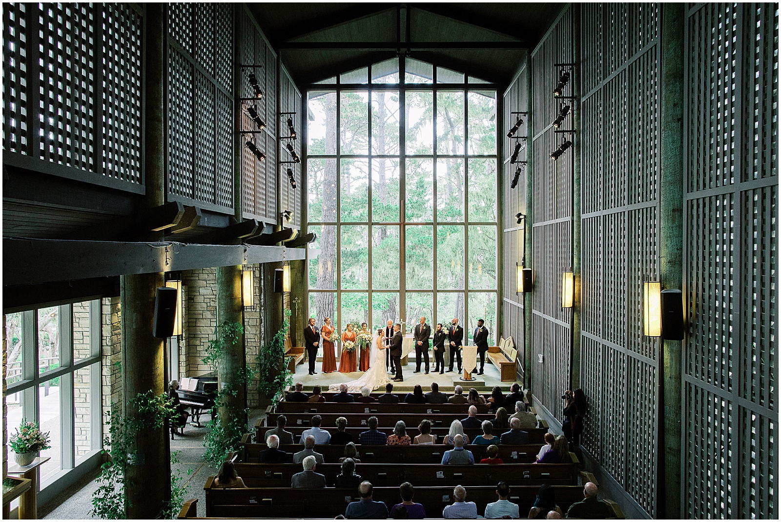 portrait of wedding ceremony in chapel by film photographer AGS Photo Art