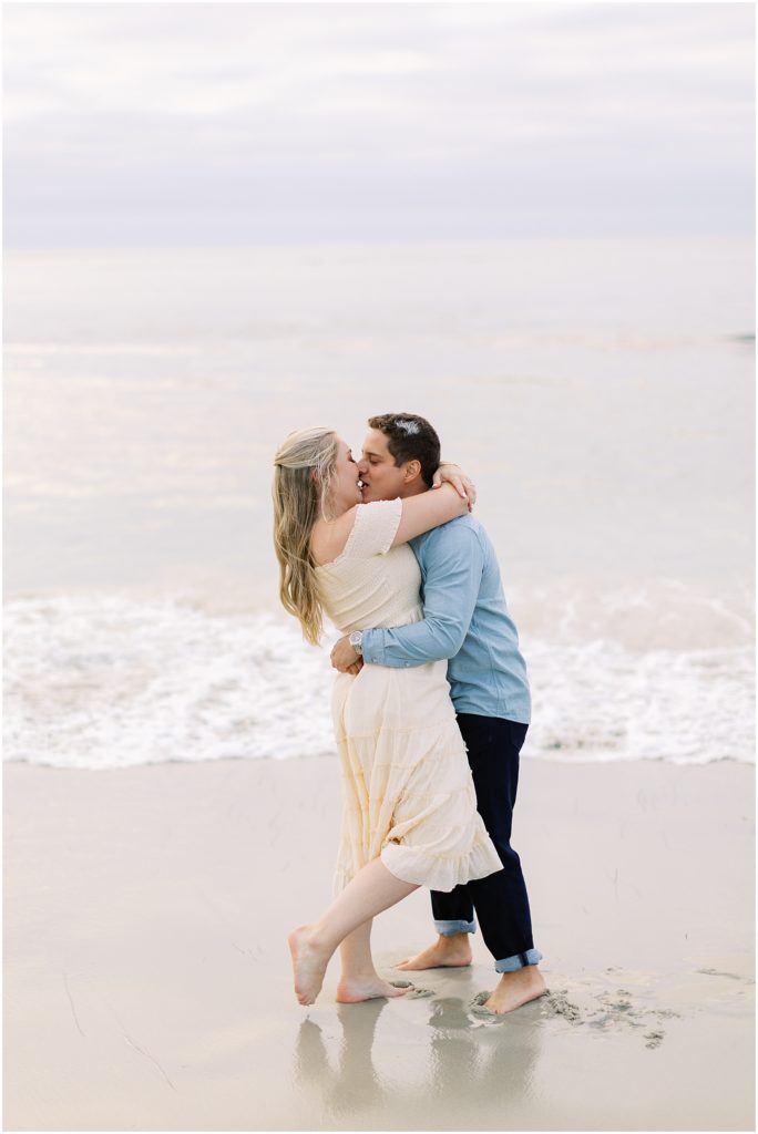 portrait of couple by ocean shore by film photographer AGS Photo Art