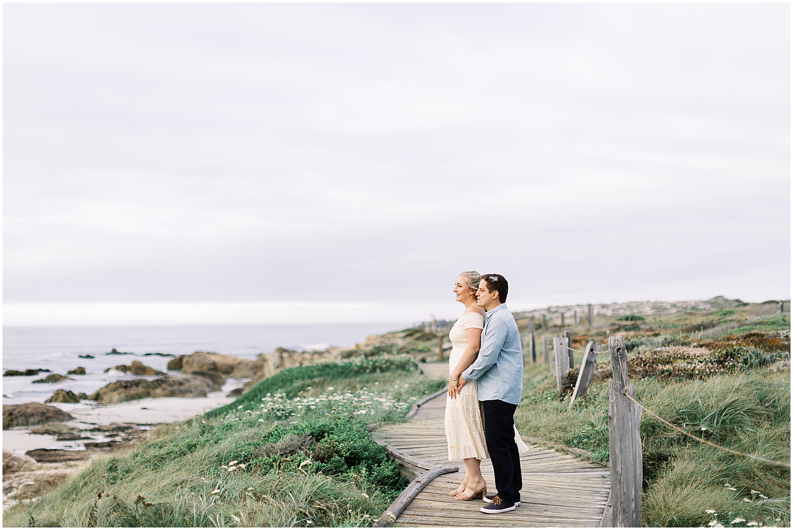 portrait of couple looking at ocean by film photographer AGS Photo Art