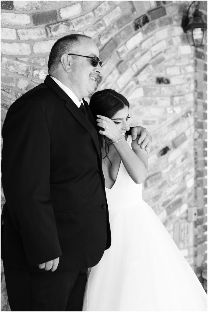 portrait of bride and father sharing  an intimate moment by film photographer AGS Photo Art