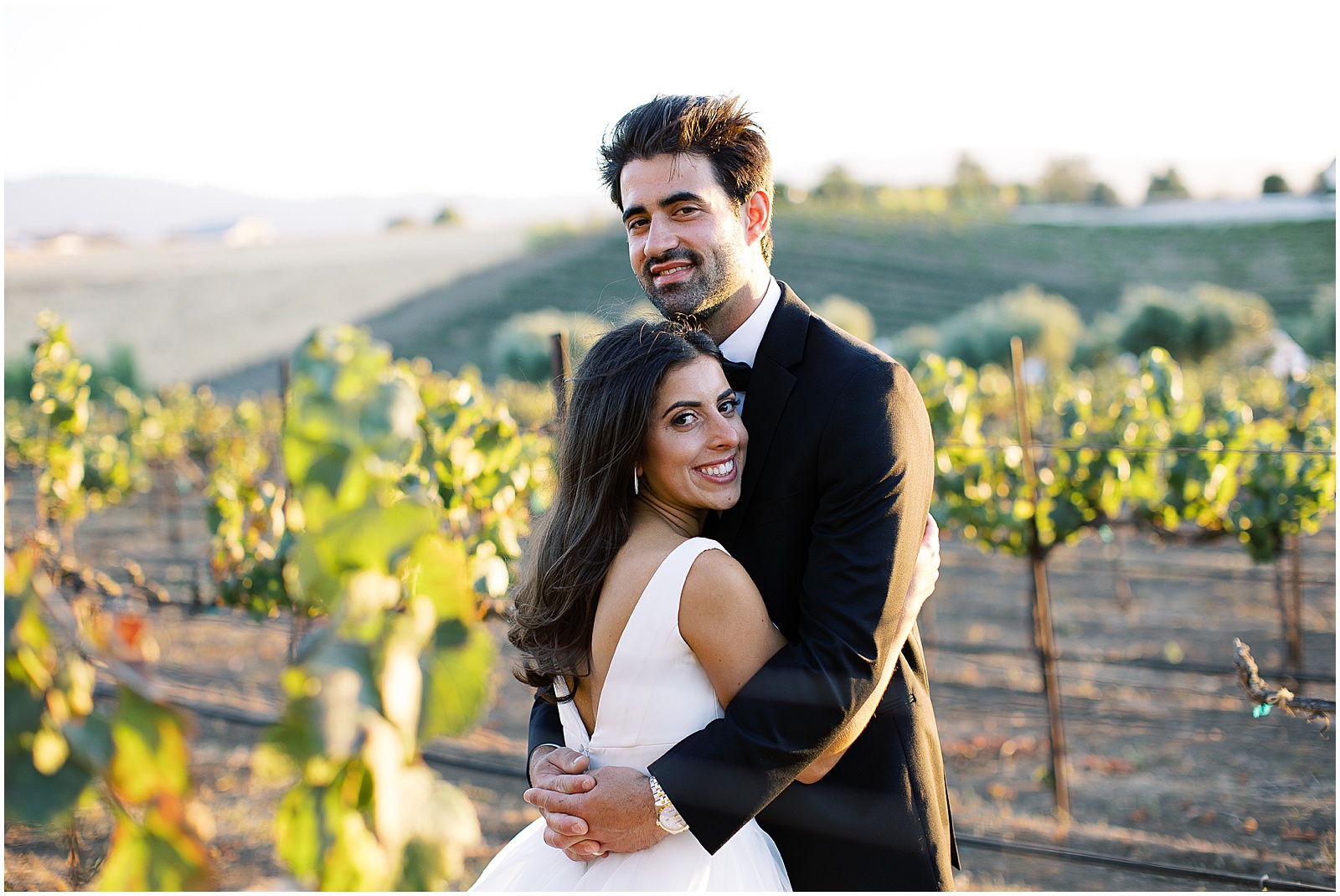 portrait of couple standing in vineyard by film photographer AGS Photo Art