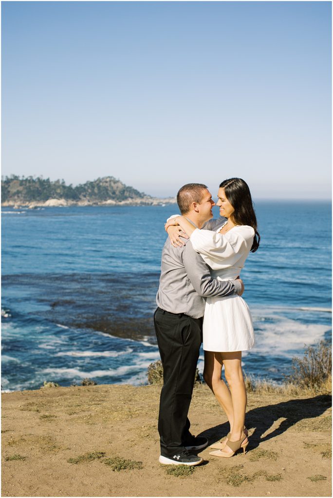 portrait of couple standing in front of ocean by film photographer AGS Photo Art