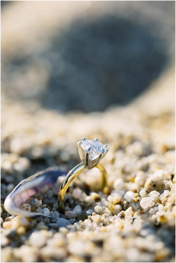 portrait of ring on display on beach by film photographer AGS Photo Art