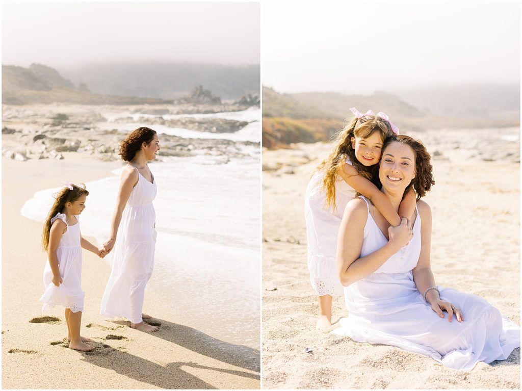 portrait of mother and daughter taking a stroll on the beach by film photographer AGS Photo Art