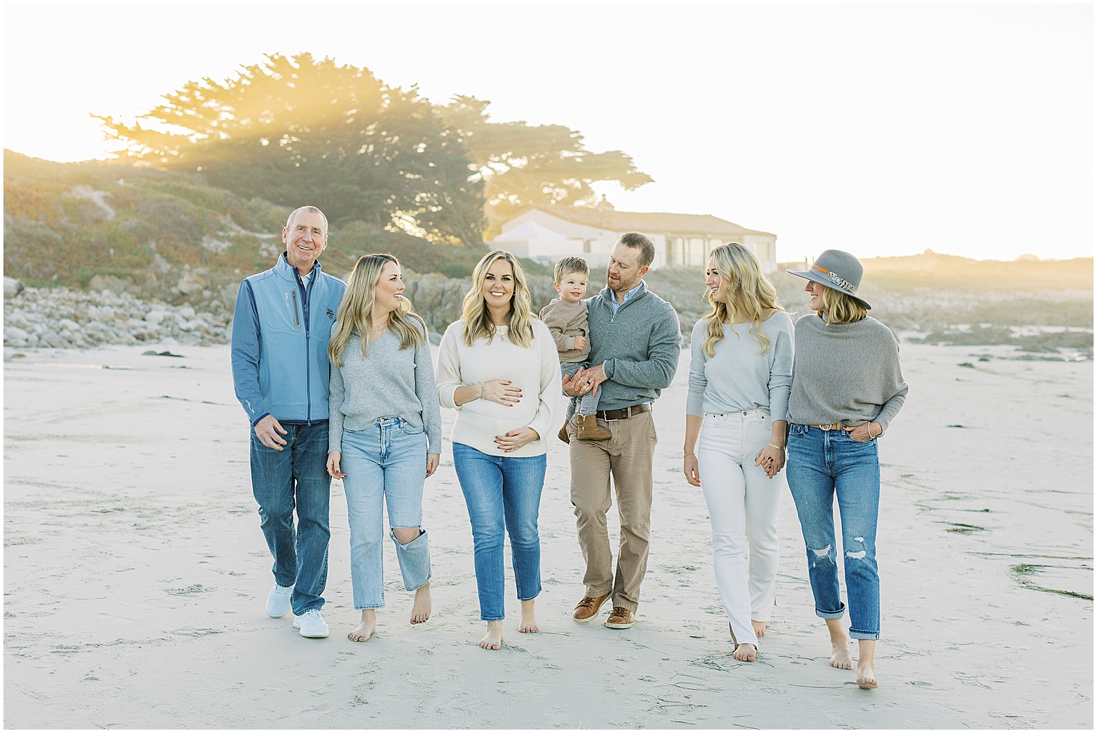 portrait of family standing on beach on the coast by film photographer AGS Photo Art