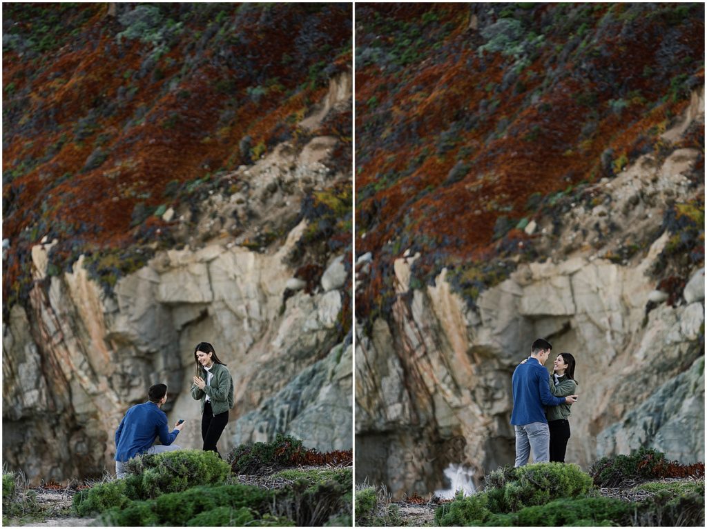 portrait of couple standing in front of cliff and rocks by film photographer AGS Photo Art