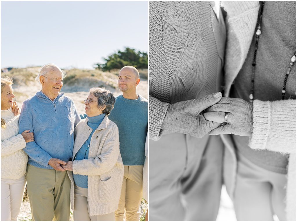 portrait of the grandparents embracing and displaying ring by film photographer AGS Photo Art