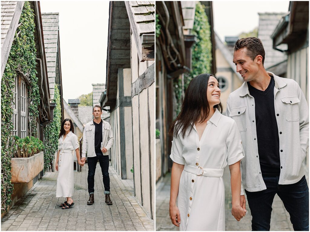 Couple poses for their Carmel engagement shoot by AGS Photo Art