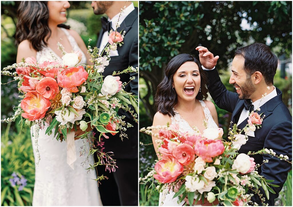 Vibrant flower arrangement bridal bouquet in Carmel, California