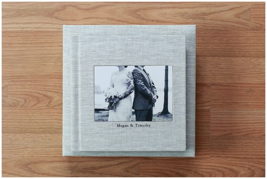 Linen Wedding Album for First Anniversary Gift