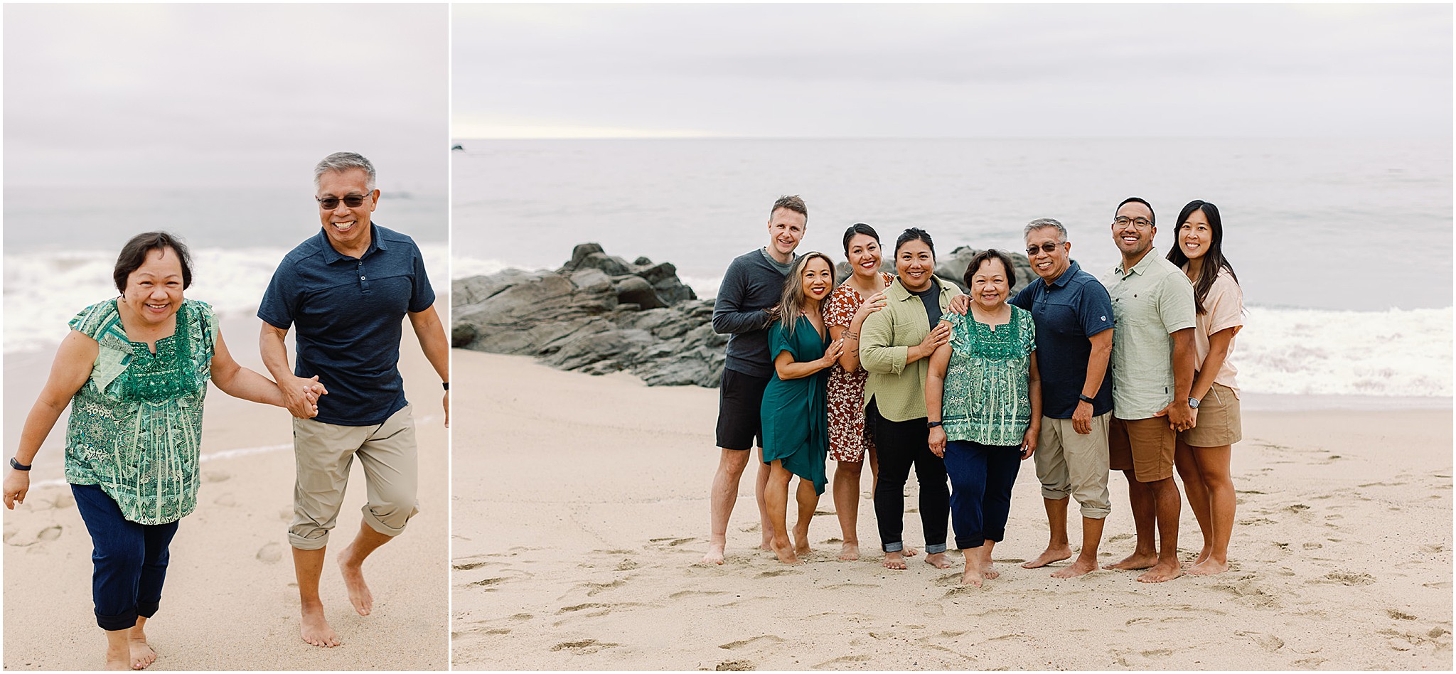 Rozul Family together on the beach during their California coastal photography session.