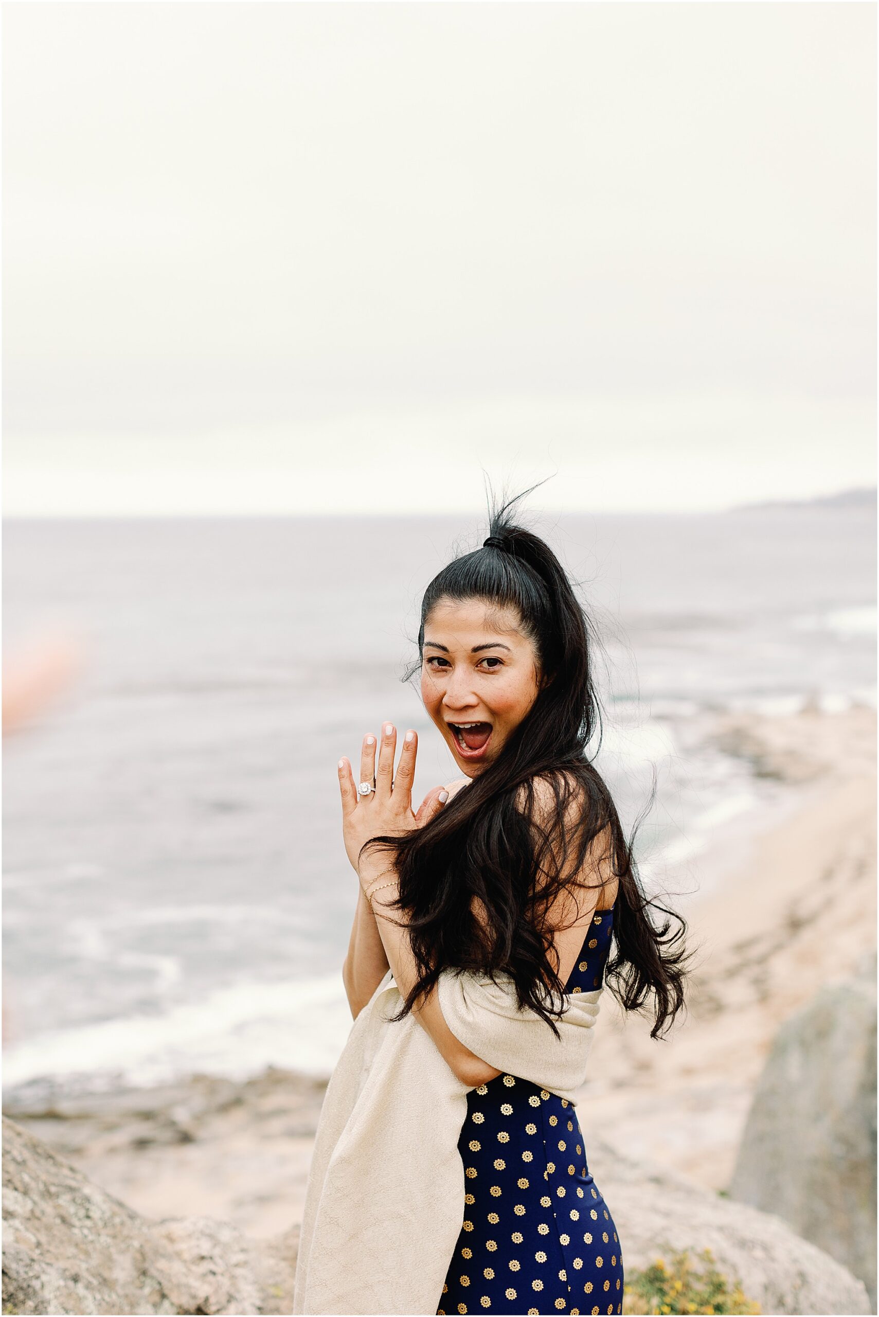 A candid photo of Amanda’s expressive reaction during the proposal.