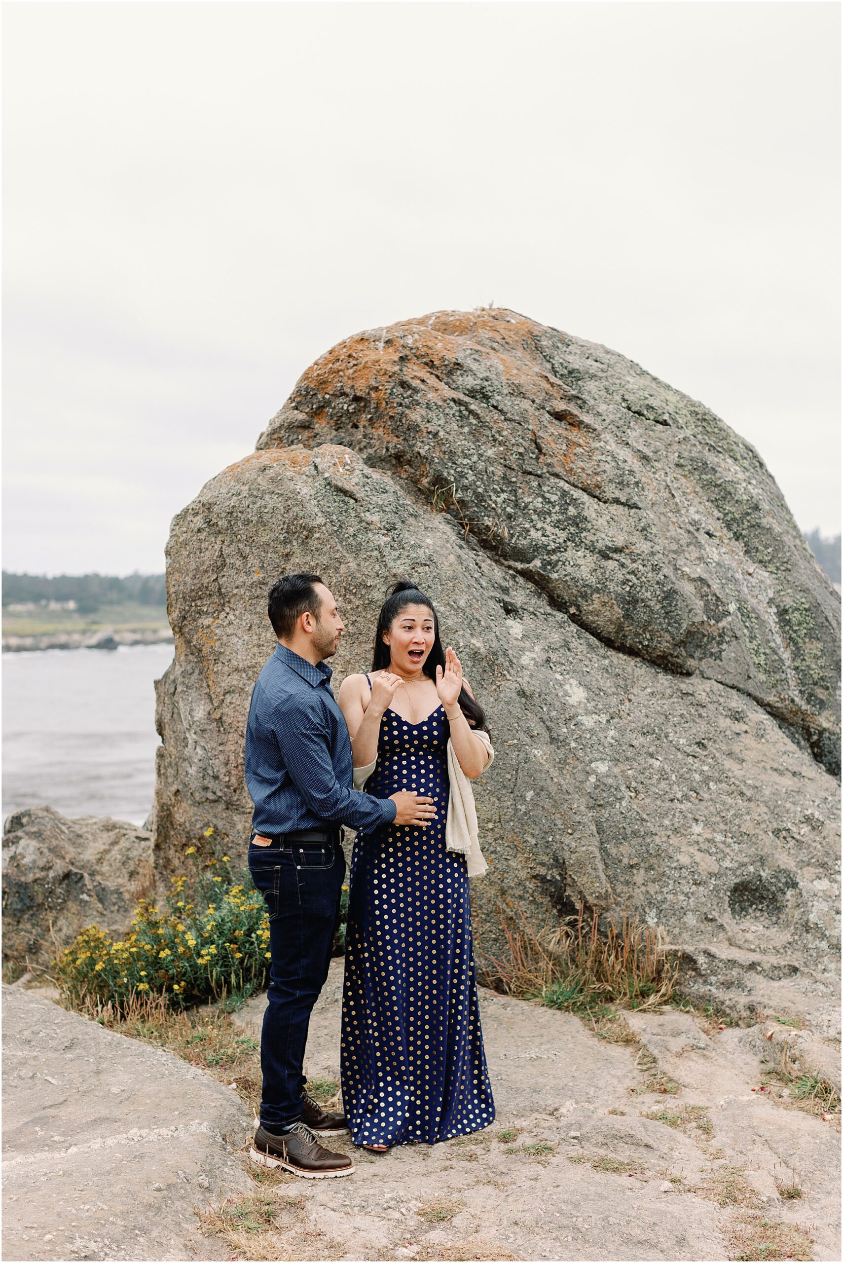 Close up of Amanda’s expressive reaction during the proposal.