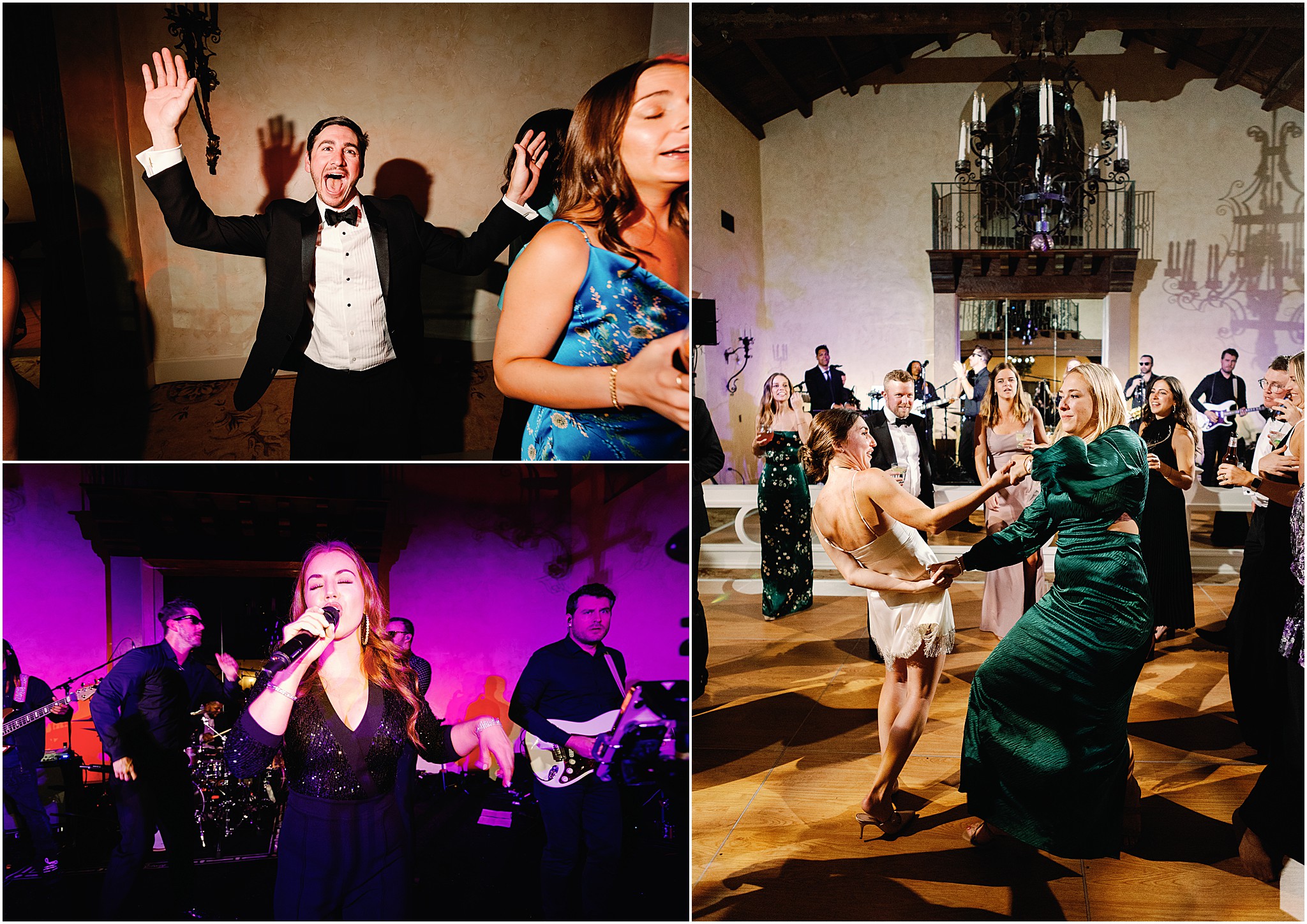 Live band performing during MPCC wedding reception.