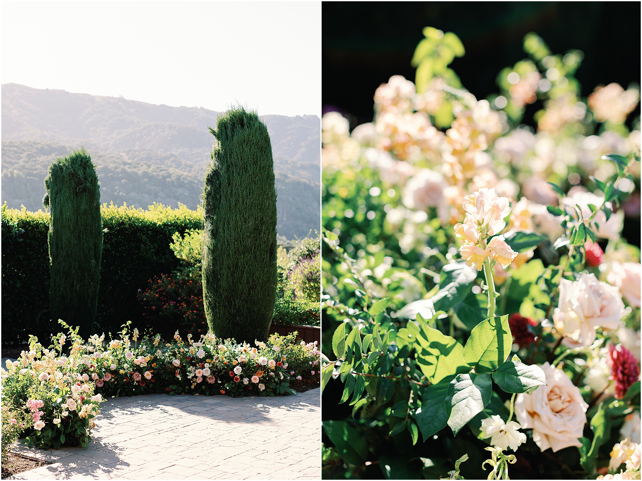 Elegant floral gardens at Bernardus Lodge.