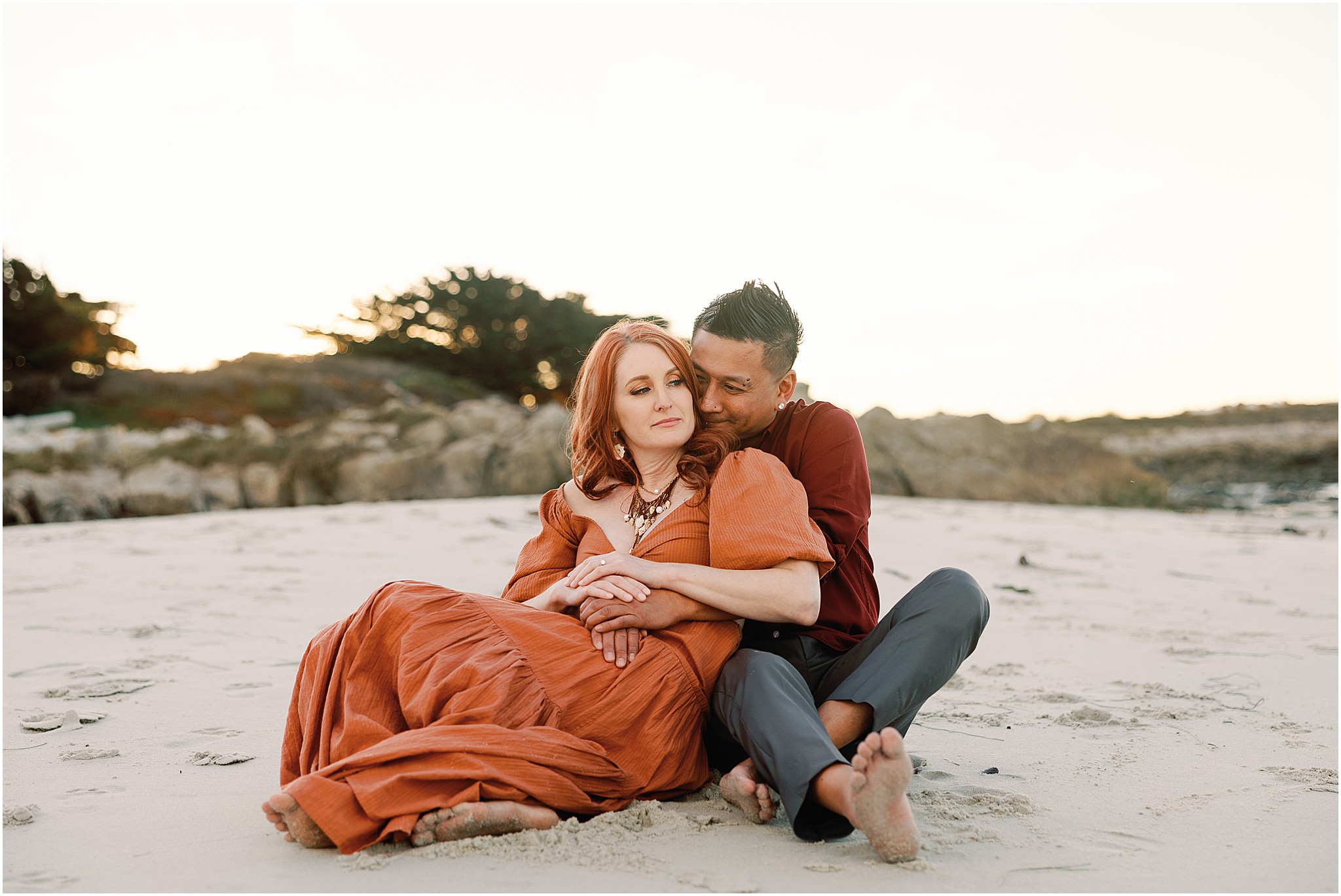Big Sur engagement photographer capturing couple overlooking the Pacific Ocean.