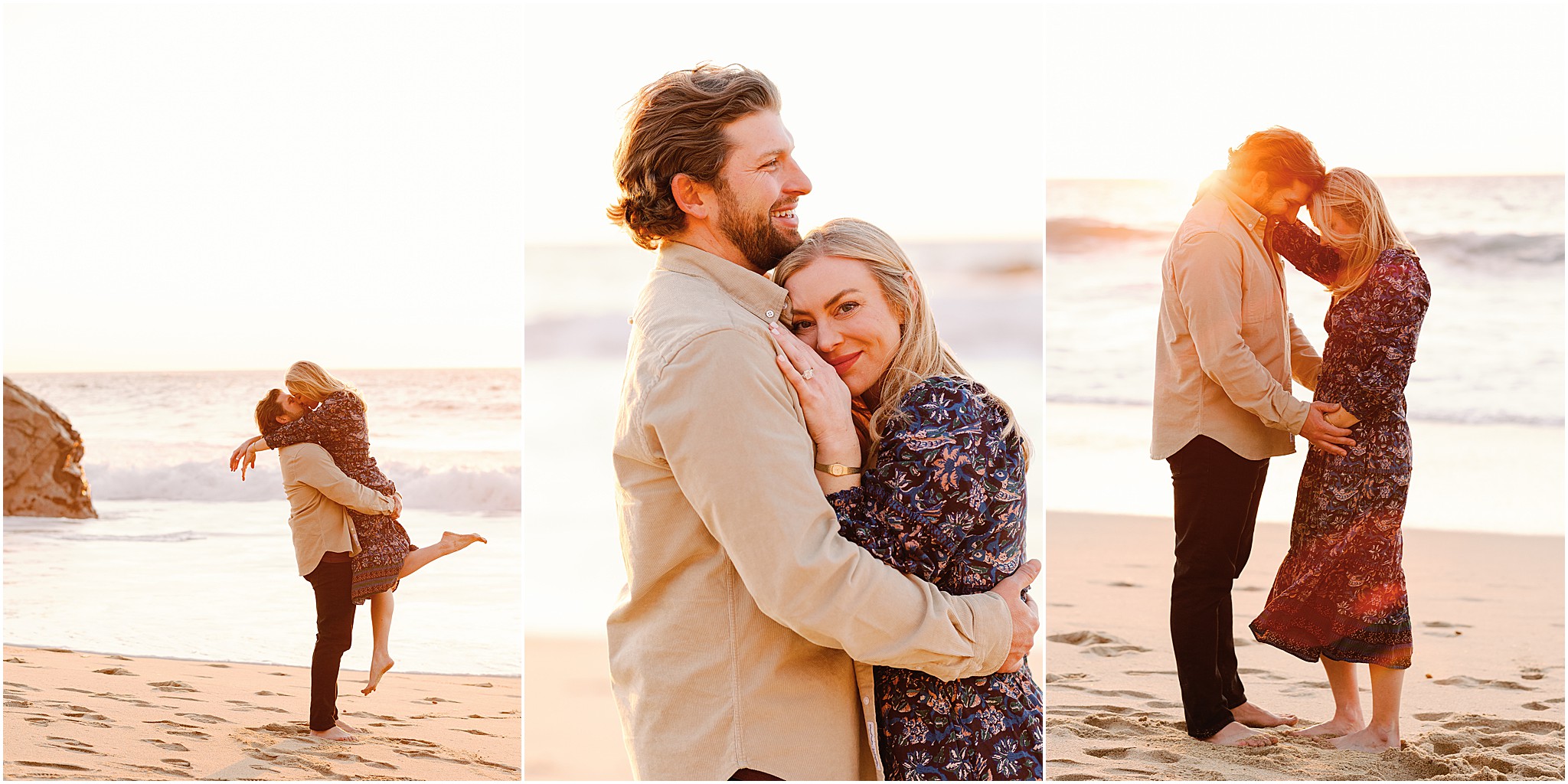 Romantic engagement moment with ocean views in Big Sur.