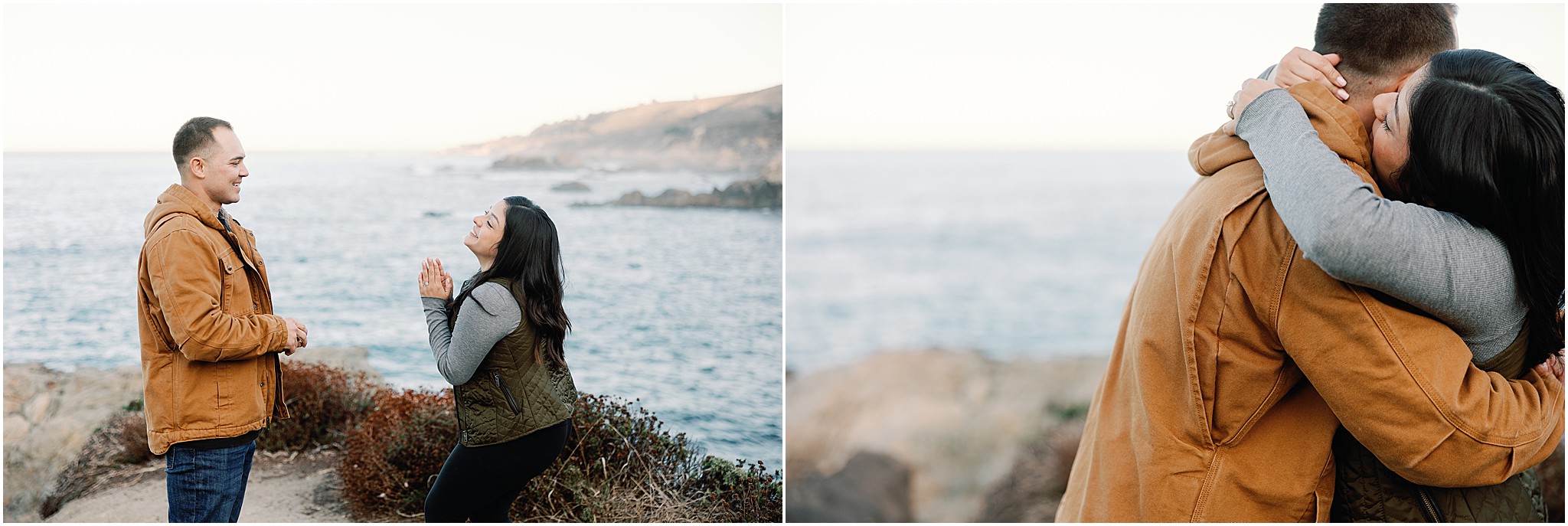 Big Sur cliffside proposal overlooking the Pacific Ocean.