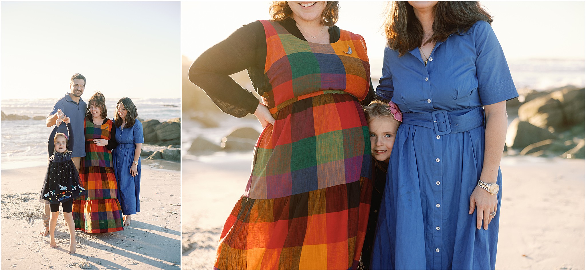 Family maternity session at Carmel Beach California.