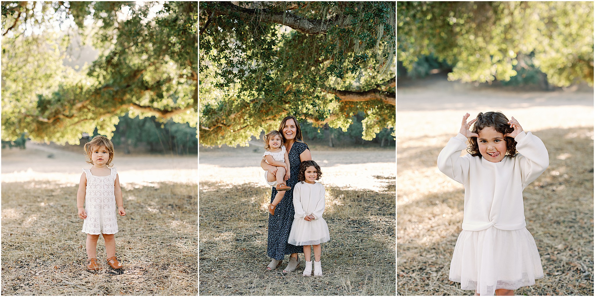 Sharing playful moment during Monterey County session with mom and daughters.